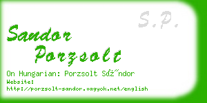 sandor porzsolt business card